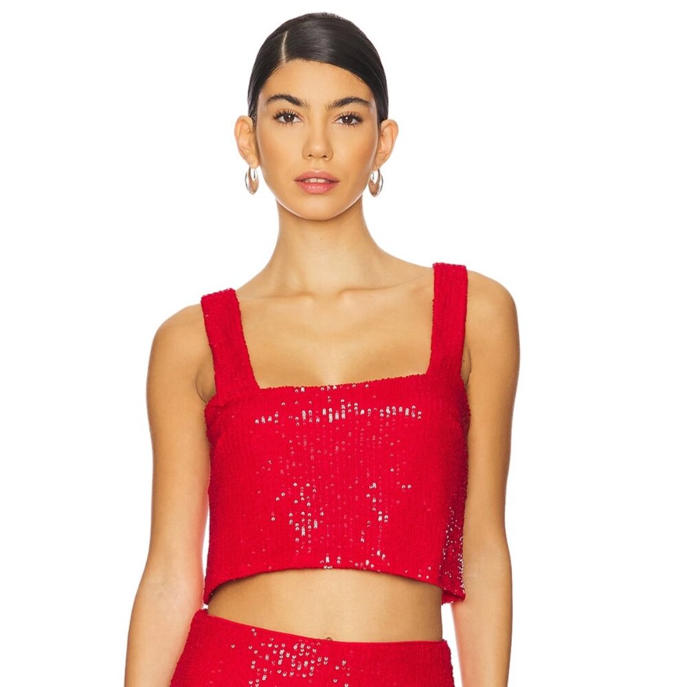Show Me Your MuMu Tara Crop Top RED Size Small